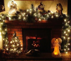 christmas garlands for fireplace pKfS